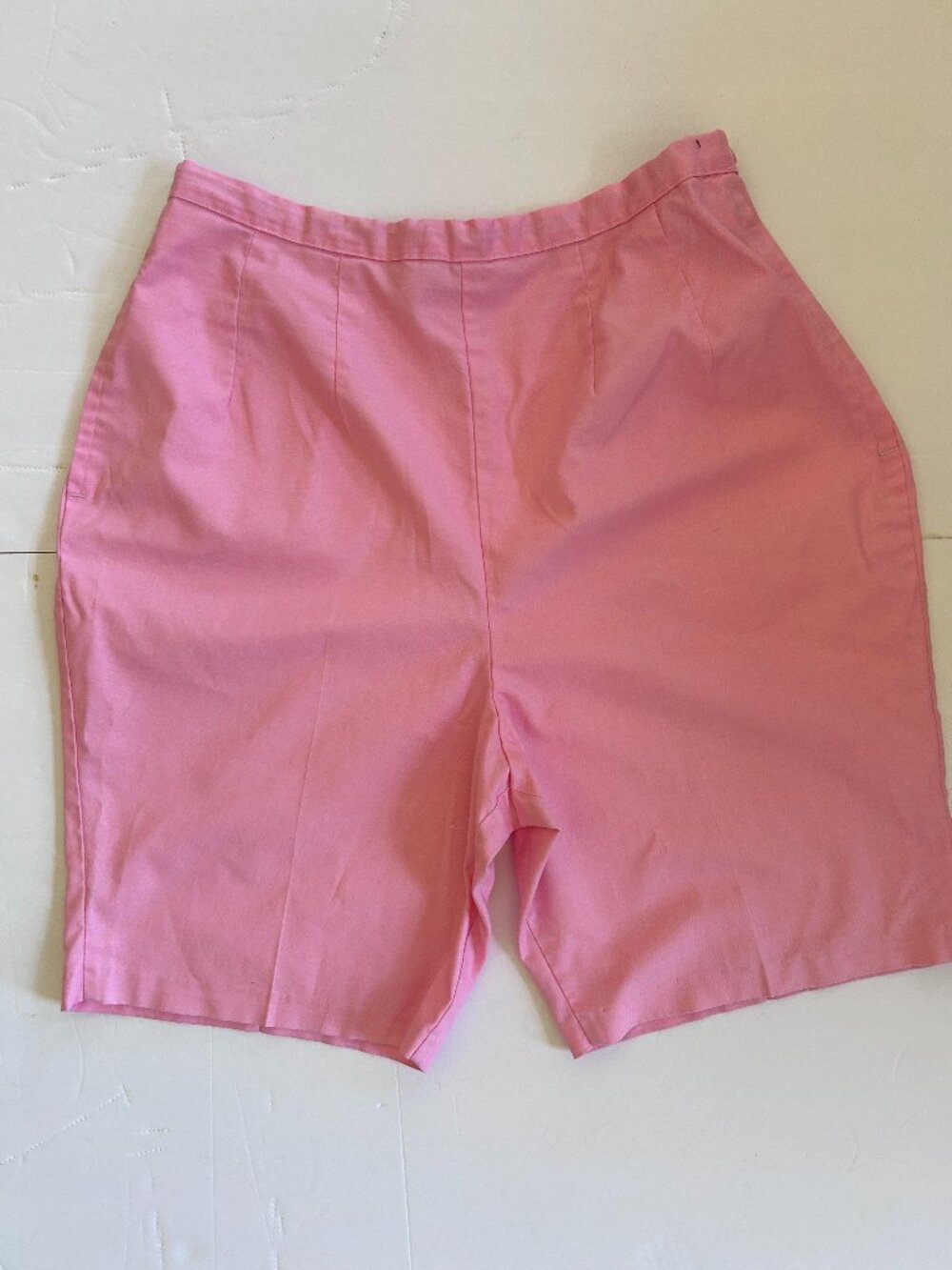Vtg 50s Womens Pink Cotton Long Shorts Ladies sz 8? Rockabilly VLV Pool Party 8